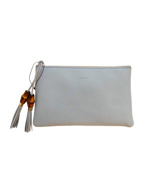 Gucci Pale Blue Grained Leather Pouch
