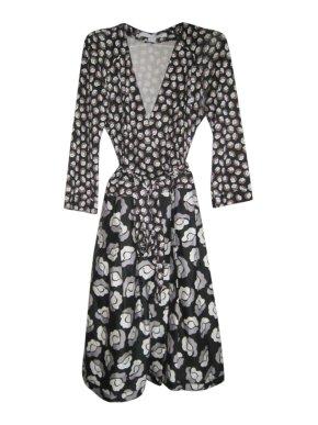 Diane Von Furstenberg Monogram Jewel Wrap Dress