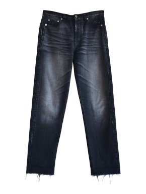 Saint Laurent black high rise jeans with raw hem