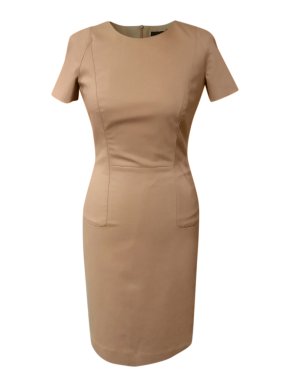 The Row camel cotton and silk blend fitted dress