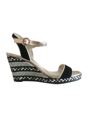 Sophia Webster Embroidered Wedge Metallic Sandals