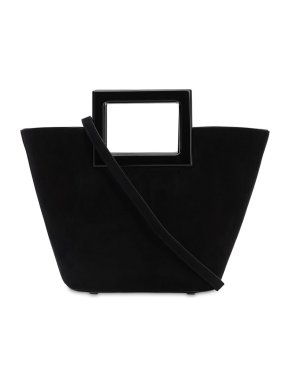Marina Raphael Black Mini Riviera in Coal Suede