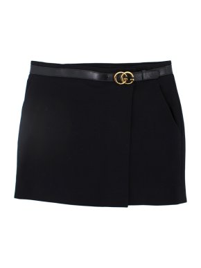 Gucci Black Belted Mini Skirt