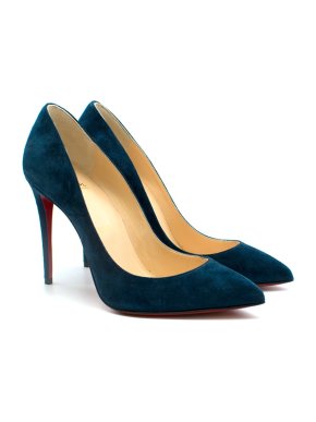 Christian Louboutin Kate 85 Blue Suede Pumps