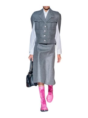 Prada Virgin Wool Single Breasted Wool Cape - New Season