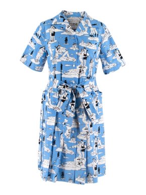 Prada Shirt Printed Kissing Sailor Shirt Dress
