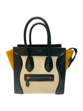 Celine Tri-Colour Canvas & Leather Luggage Tote