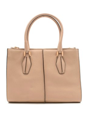 Tod's Nude Leather Tote Bag