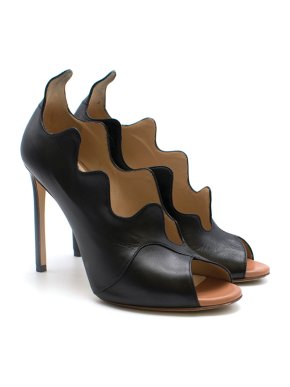 Francesco Russo Wavy Peep Toe Pumps