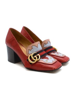Gucci Peyton Texas Heart Leather Pumps