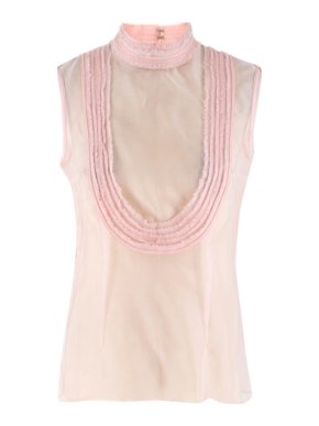 Emilio de la Morena pink silk sleeveless top