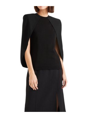 Givenchy Black Cape Effect Stretch Knit Top