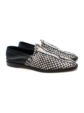 Manolo Blahnik Woven Slip on Loafers 40