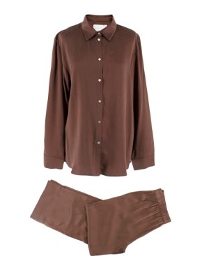 Asceno London Silk Pyjama Trousers & Shirt Set
