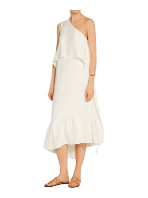Tibi New York One Shoulder Ruffle Dress