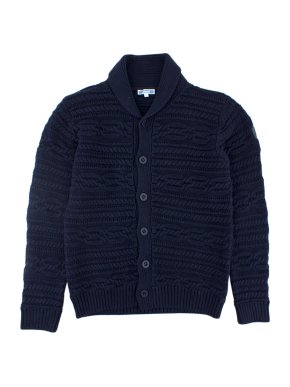Jacadi Jacardi Navy Blue Cotton Cardigan 12+