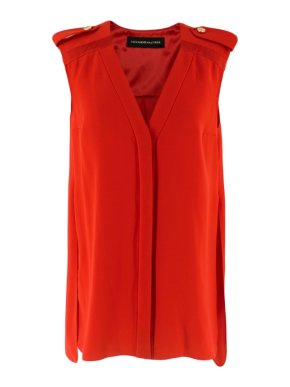 Alexandre Vauthier Silk Sleeveless Top With Buttoned Shoulders