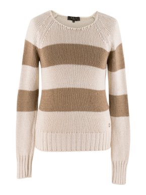 Loro Piana Knitted Striped Beige Jumper