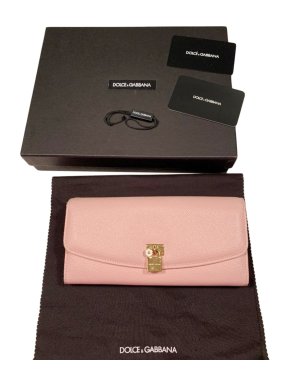 Dolce & Gabbana Pink Grained Leather Purse