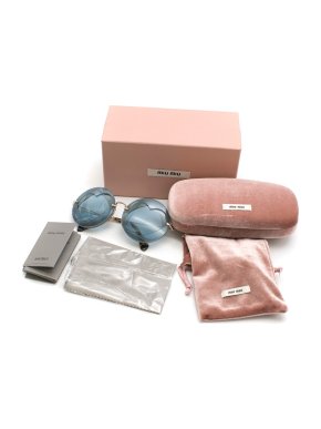 Miu Miu Two-Heart Overlay Round Sunglasses