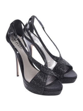 Gucci Black Sequin Embellished Sandals