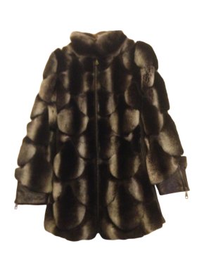 Akhesa Chinchilla Fur & Leather Coat