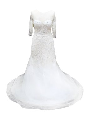 Monique Lhullier Custom Made Embellished Wedding Dress Part 1/2