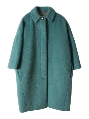 Max Mara Azure Angora Wool Blend Cocoon Coat