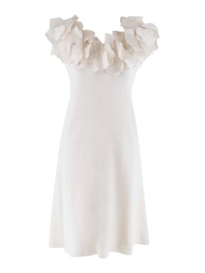 Marchesa White Floral Embellished Dress