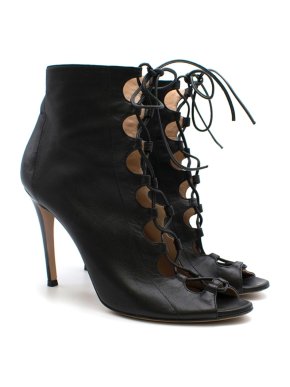 Gianvito Rossi Leather Lace-up Booties