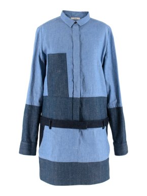 Celine by Phoebe Philo Denim Patchwork Mini Dress