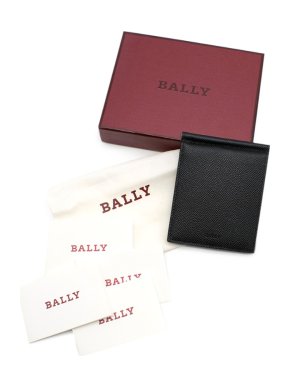 Bally Wallet Grained Leather Reversible Card Holder