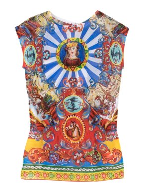Dolce & Gabbana Sleeveless Caretto Print Top
