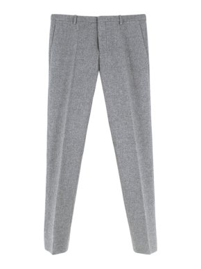 Jil Sander Grey Wool & Cashmere Blend Double Faced Pants