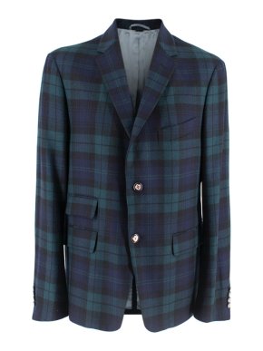 Gucci Green & Blue Checked Jacket