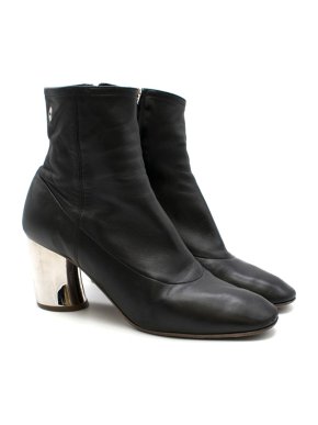 Proenza Schouler Black Leather Sock Ankle Boots