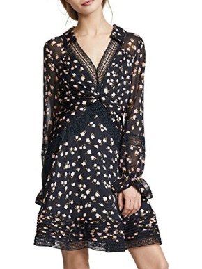 Self Portrait Twist Front Ditsy Mini Dress