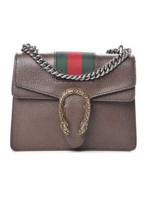 Gucci Brown Calfskin Web Stripe Mini Dionysus Bag