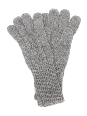 Malo Grey Cashmere Ribbed Gloves