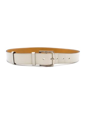 Hermes White Double Tour Buckle Leather Belt