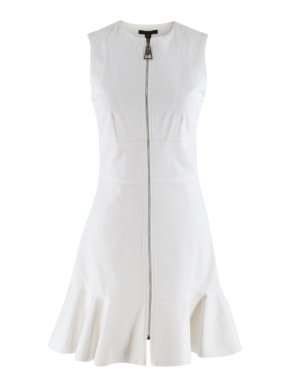 Louis Vuitton White Zip Front Cotton Dress