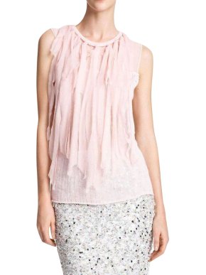 Nina Ricci Cashmere Mousseline Strip Knit Top