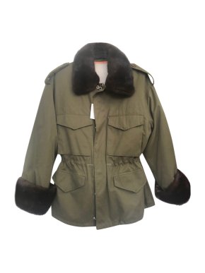 Gucci Khaki Parka W/ Gilet & Mink Fur Trim