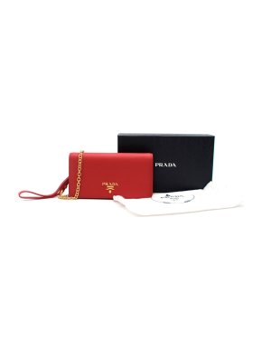 Prada Red  Saffiano Leather Mini Shoulder Bag