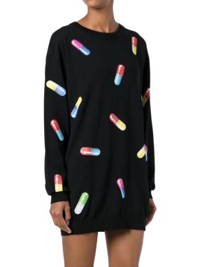 Moschino Couture Pill Print Sweater Dress