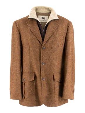 Burberry Brown Wool Blazer with Inner Fleece Jacket