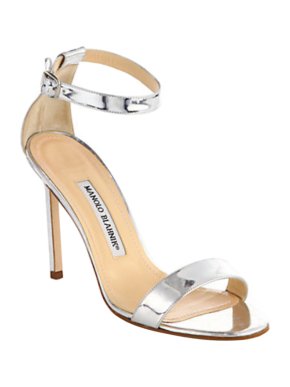 Manolo Blahnik Chaos Halo Metallic Leather Sandals