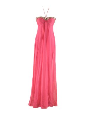 Temperley Pink Silk Embellished Halterneck Dress