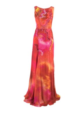 Matthew Williamson Silk Georgette Backless Column Gown