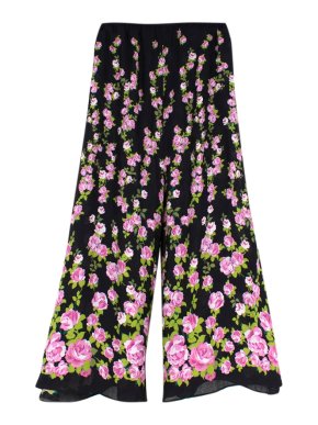 Gucci Wide Leg Rose Printed Palazzo Pants